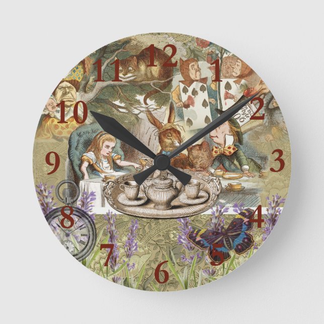Horloge Ronde Alice Adventures in Wonderland Mad Tea Party (Recto)