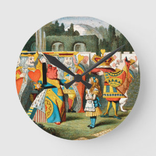 Horloge Ronde Alice Aventures Merveilleux Reine de Coeur