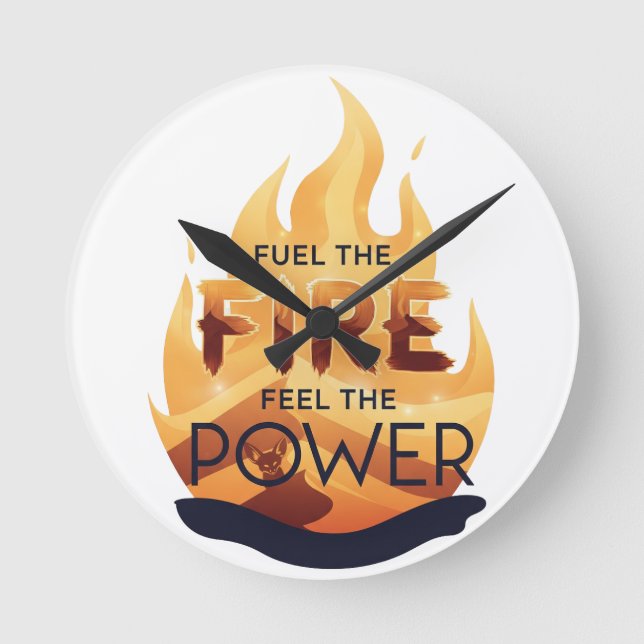 Horloge Ronde Alimenter le feu sentir l'arbre de motivation de l (Recto)