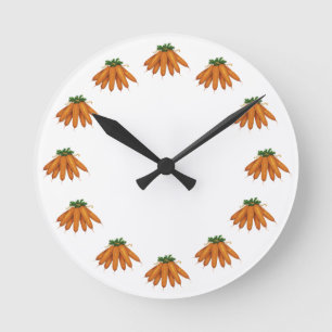 Horloge Ronde Aliments Anciens, Bouquet de Carottes Biologiques 