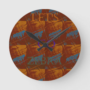 Horloge Ronde Allons-y Safari Zèbre Impression/Graphique