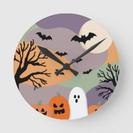Horloge Ronde Almofada noite de halloween abóboras e fantasmas