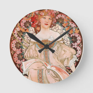 Horloge Ronde Alphonse Mucha : Rêverie (Rêverie)