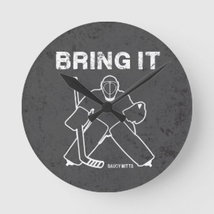Horloge Ronde Amenez-lui le gardien de but d'hockey