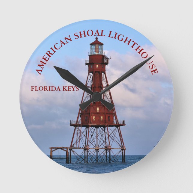 Horloge Ronde American Shoal Lighthouse Floride Round Wall Horlo (Recto)