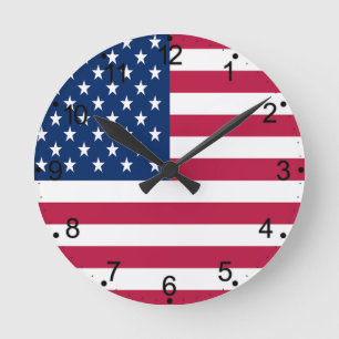 Horloge Ronde American USA Flag Pride Design-76353