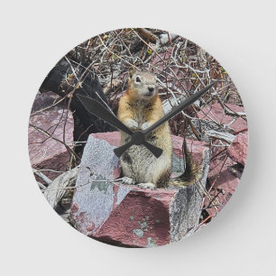 Horloge Ronde Amical Chipmunk