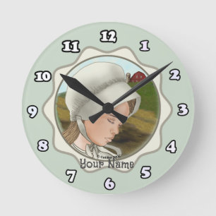 Horloge Ronde Amish Girl Bonnet