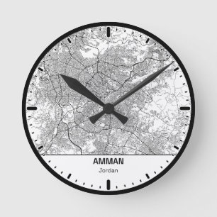 Horloge Ronde Amman Clock City Line Art