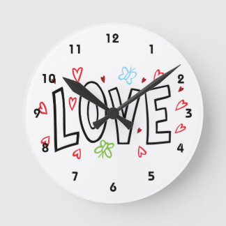 Horloge Ronde Amour Art avec coeur