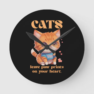 Horloge Ronde amour de chat mignon
