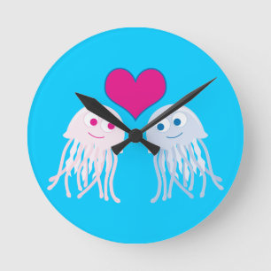 Horloge Ronde Amour des méduses