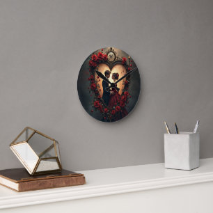 Horloge Ronde Amour Intemporel – Collection de Mariage Victorien