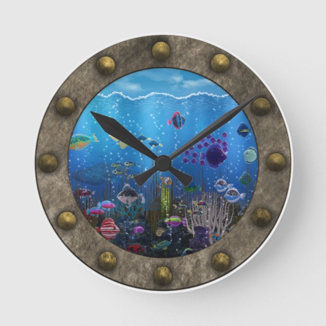 Horloge Ronde Amour sous-marin - (Recto)