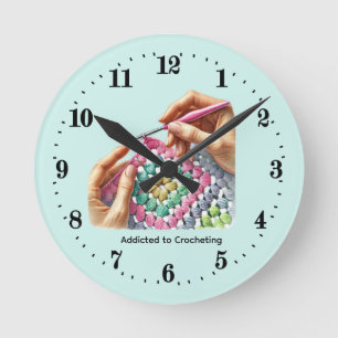 Horloge Ronde Amoureux de crochet mignon aiguille fil