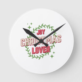 Horloge Ronde Amoureux de Noël Joie