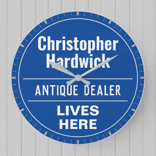Horloge Ronde Amusant Antique Dealer Wall Style Plaque Grande ho