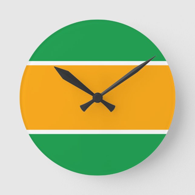Horloge Ronde Amusant Bright Large Golden Jaune Blancs Vert (Recto)