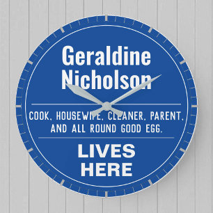 Horloge Ronde Amusant Style Commémoratif Plaque murale Grande ho