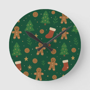 Horloge Ronde Amusement de Noël au pain d'épices