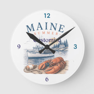 Horloge Ronde Amusement d'été Homard du Maine Thunder_Cove