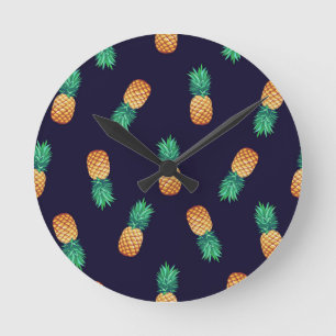 Horloge Ronde Ananas sur la marine