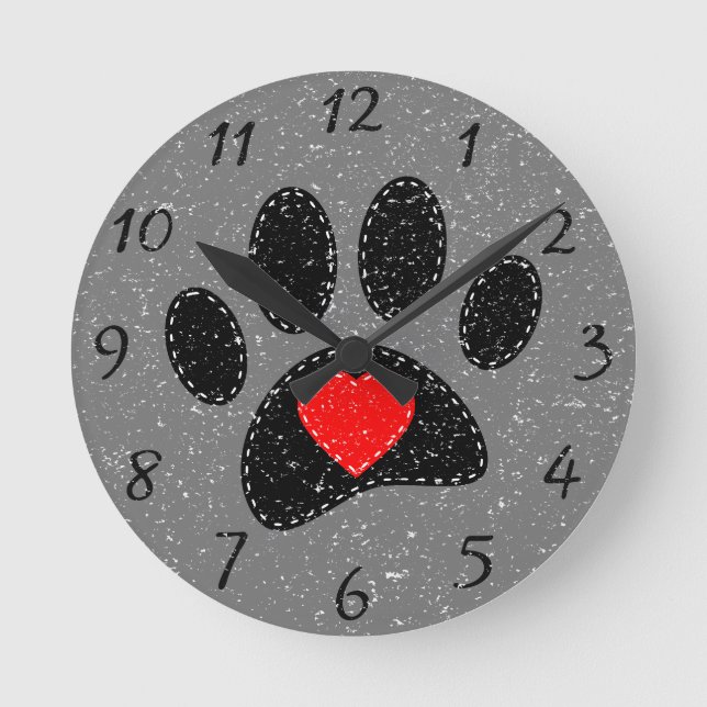 Horloge Ronde Ancien Amoureux des chiens d'impression papier (Recto)
