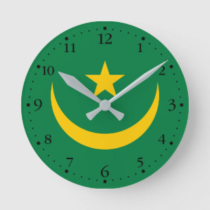 Horloge Ronde Ancien drapeau de Mauritanie