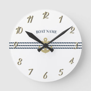 Horloge Ronde Ancre nautique, Corde