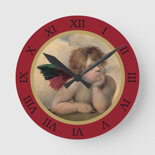 Horloge Ronde Ange du Sistine Madonna par Raphael (Recto)