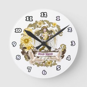Horloge Ronde Angel de croix de marguerite