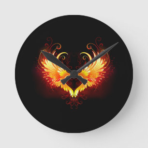 Horloge Ronde Angel Fire Heart with Wings