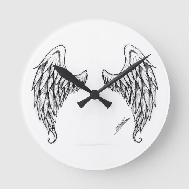 Horloge Ronde Angel Wings Clock (Recto)