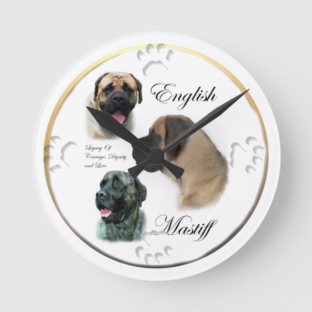 Horloge Ronde Anglais amateurs de mastiff (Recto)