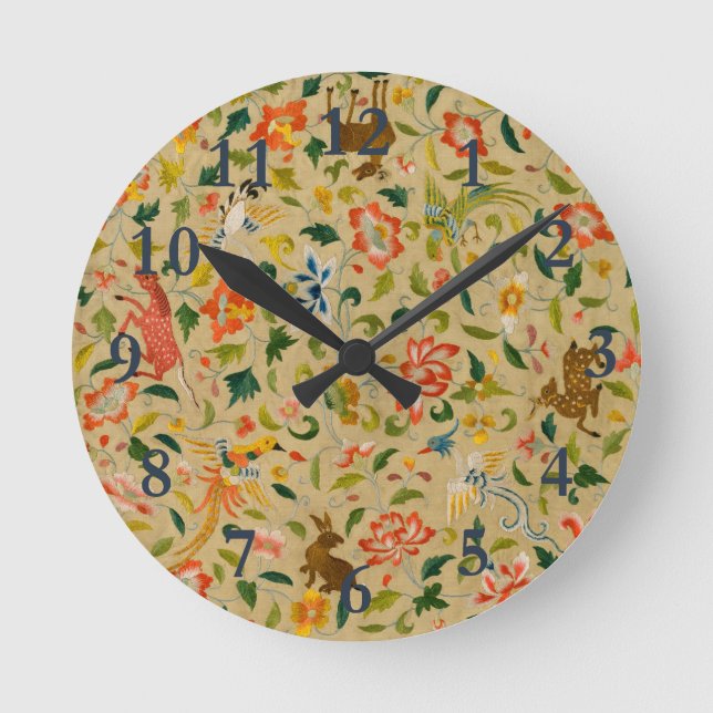 Horloge Ronde Animal Antique Cheval Oiseau Deer Rabbit (Recto)