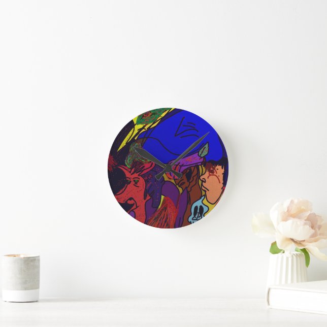 Horloge Ronde Animation Collage  (Maison)