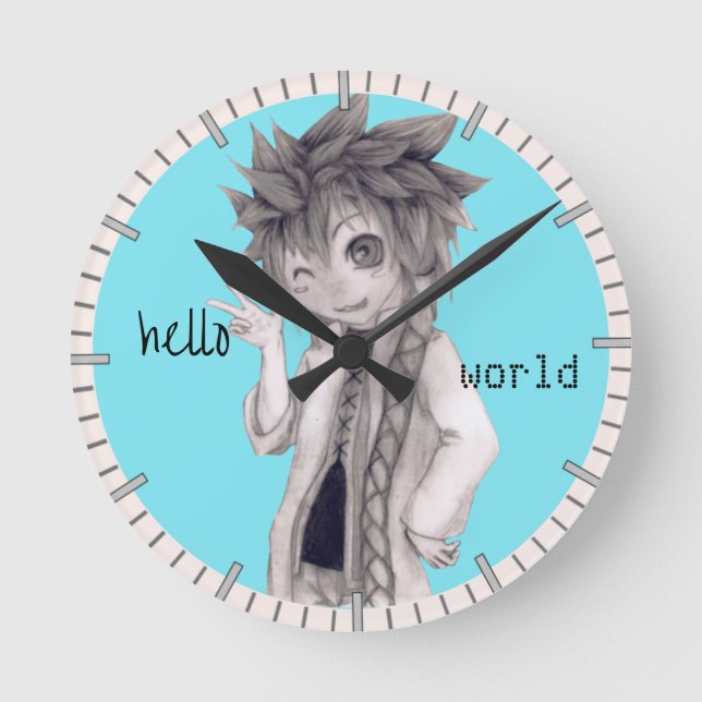 Horloge Ronde Anime de lit, dessin original (Recto)