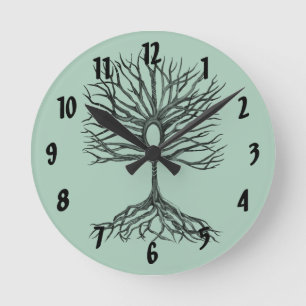 Horloge Ronde Ankh Arbre de vie