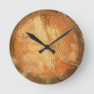 Horloge Ronde ANNEAUX D'ARBRE   bois naturel