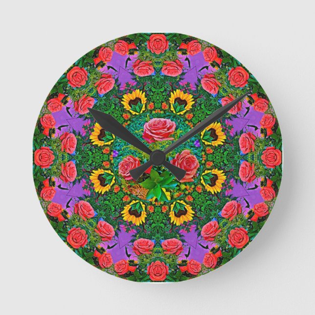 Horloge Ronde Anneaux rose rose 4 (Recto)