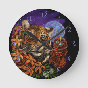 Horloge Ronde Année chinoise de l'horloge ronde du tigre