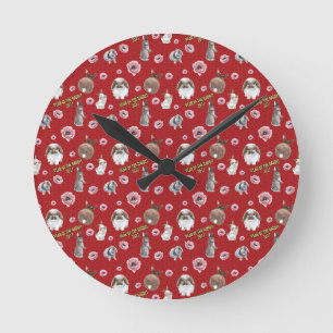 Horloge Ronde Année lunaire chinoise du Motif Rabbit 2023