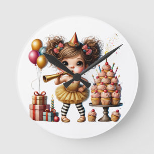 Horloge Ronde Anniversaire drôle de gnome excentrique