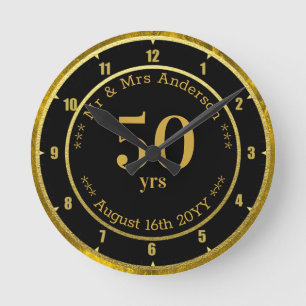 Horloge Ronde Anniversaire mariage / Retraite personnalisée