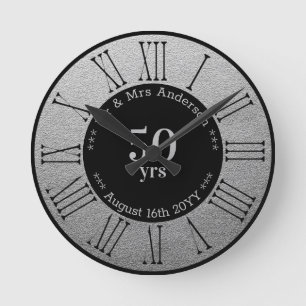 Horloge Ronde Anniversaire mariage / Retraite personnalisée