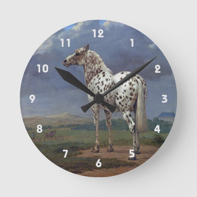 Horloge Ronde Appaloosa Peinture Cheval Spotté (Recto)