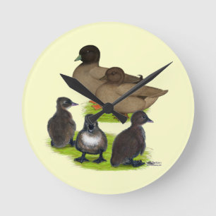 Horloge Ronde Appelez la famille Duck Khaki