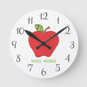 Horloge Ronde Apple Teacher Clock