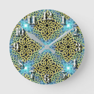 Horloge Ronde Aqua Background de Victorian Golden