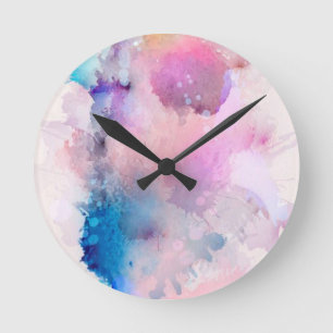 Horloge Ronde Aquarelle